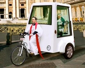 Yannick Read-designed pedal-powered Popemobile