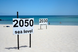Sea level rise estimate signs