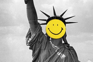 Statue of Liberty with a Smiley face